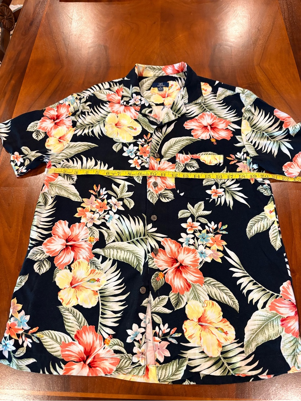 George Black Floral Top with Yellow and Coral Blooms, size Small - Picture 4 of 5